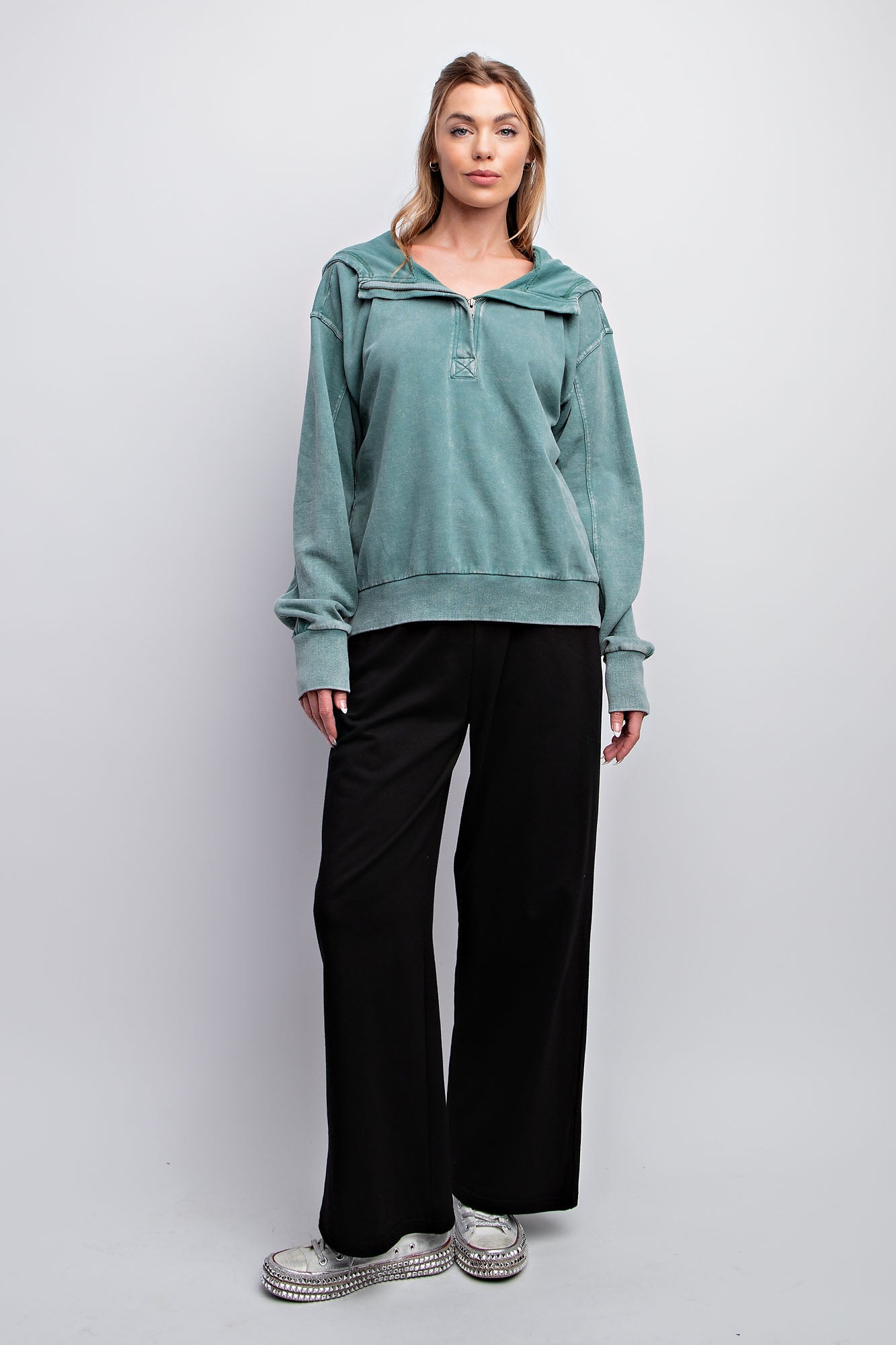Mineral Wash Knit Hoodie