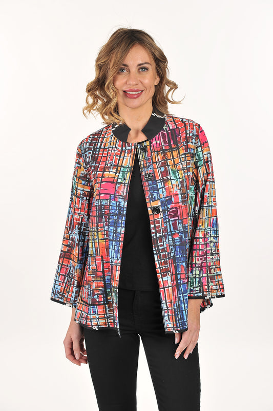 High Collar Reversible Jacket with Pockets