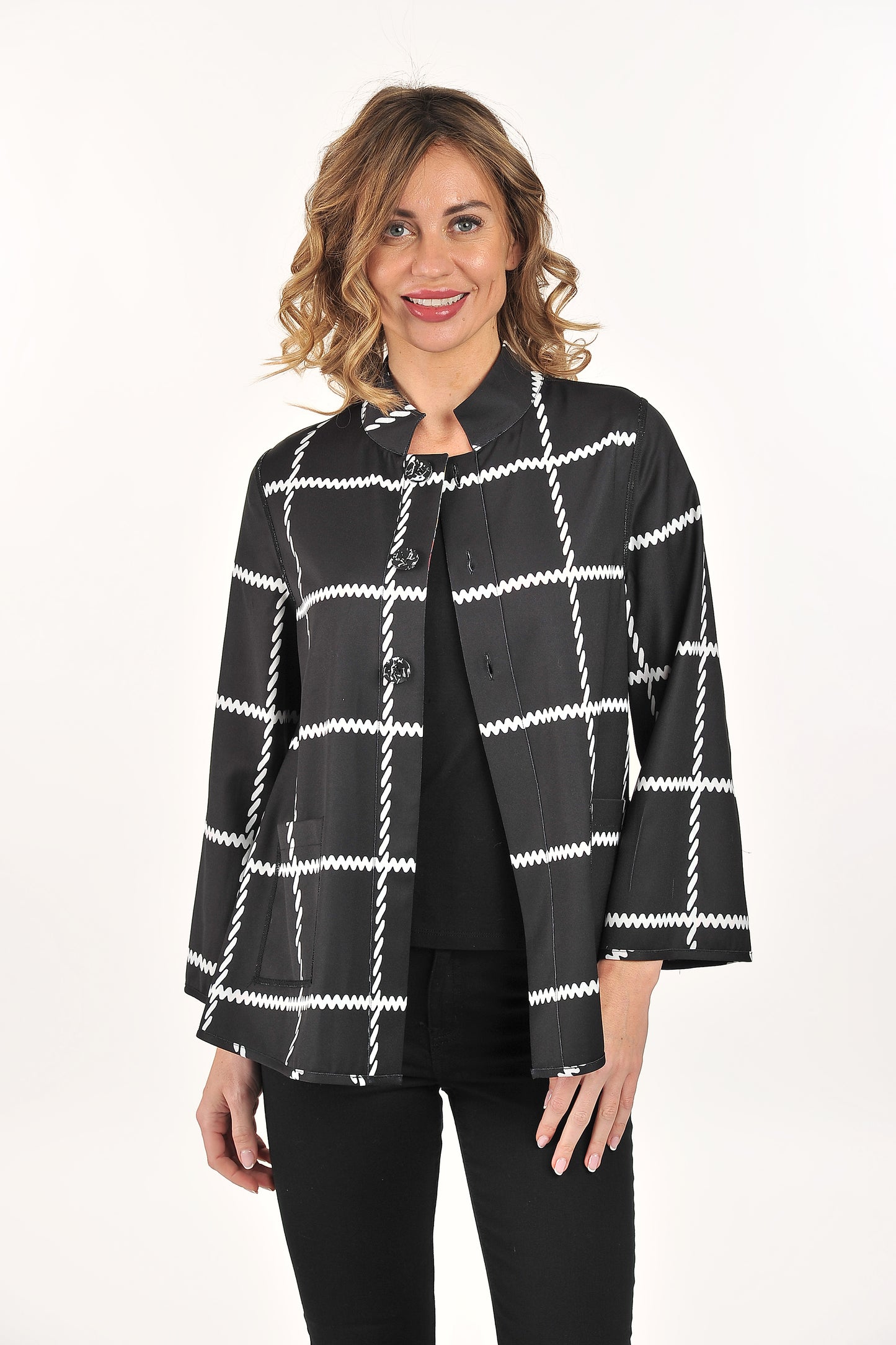 High Collar Reversible Jacket with Pockets