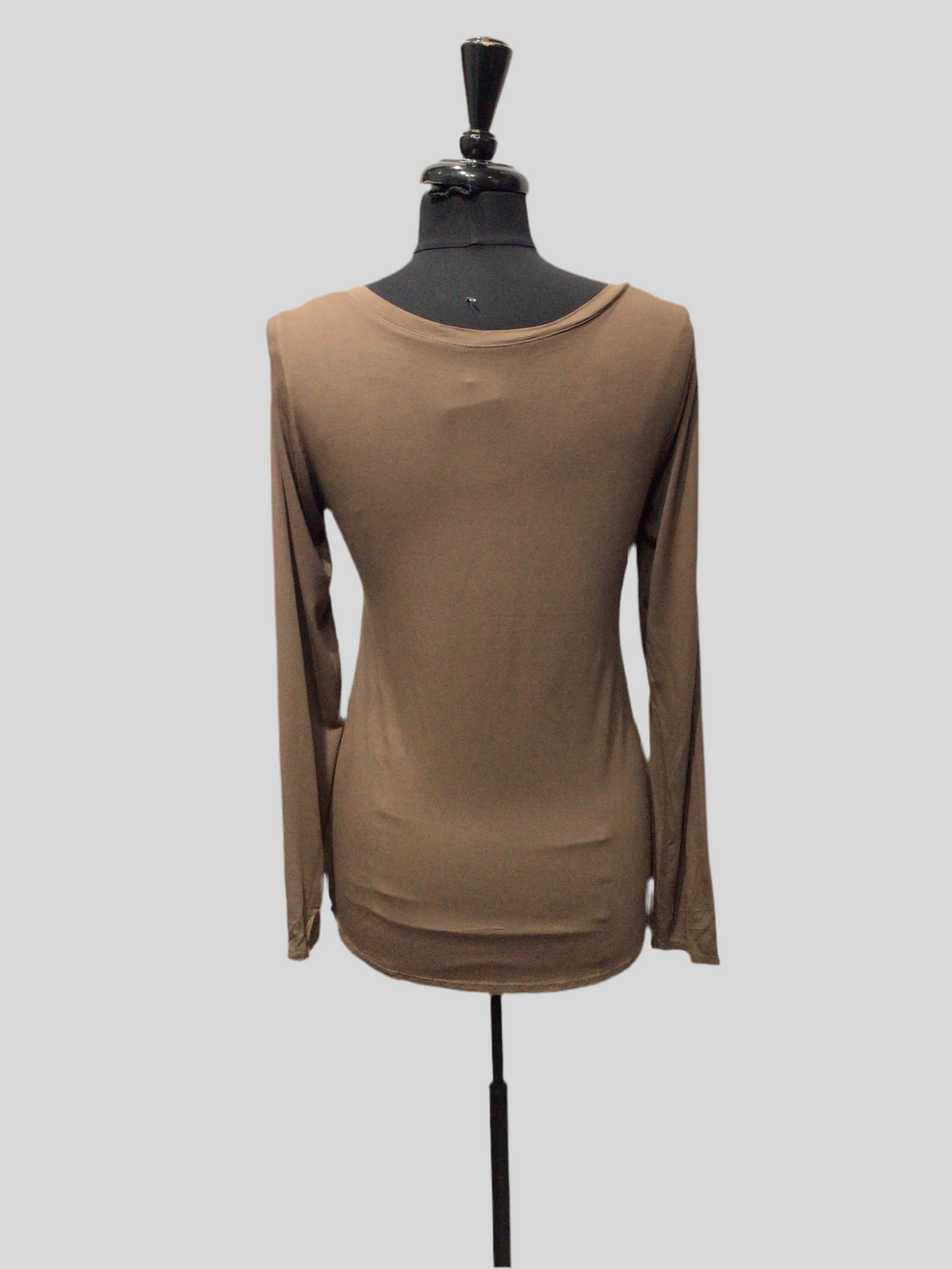 Silky Satin Finish Long Sleeve V-Neck Top