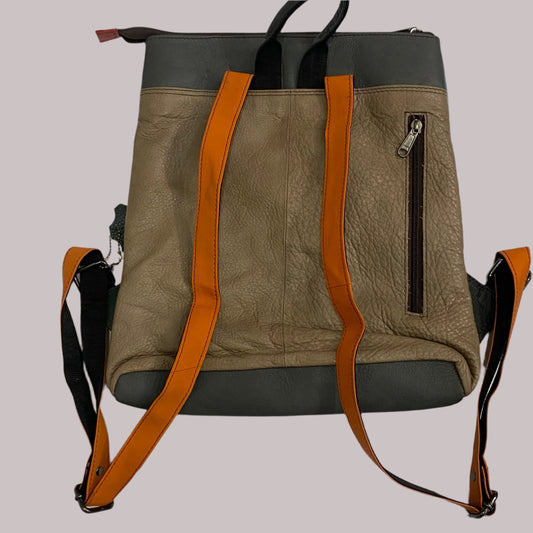 Textured Leather Backpack Purse