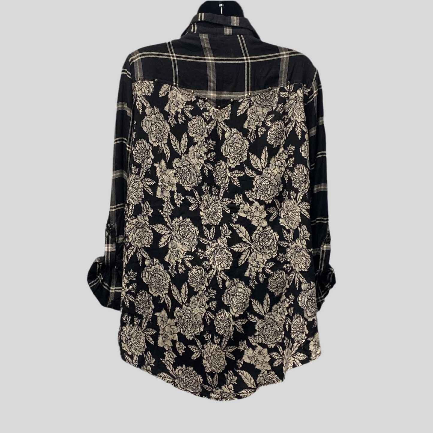 Flannel With Rivets & Floral Detailing