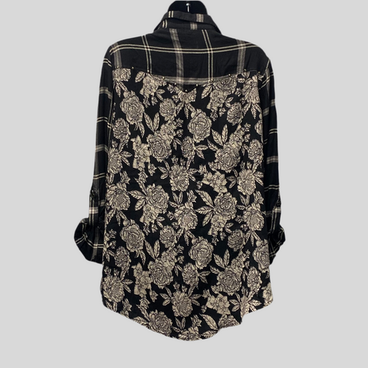 Flannel With Rivets & Floral Detailing