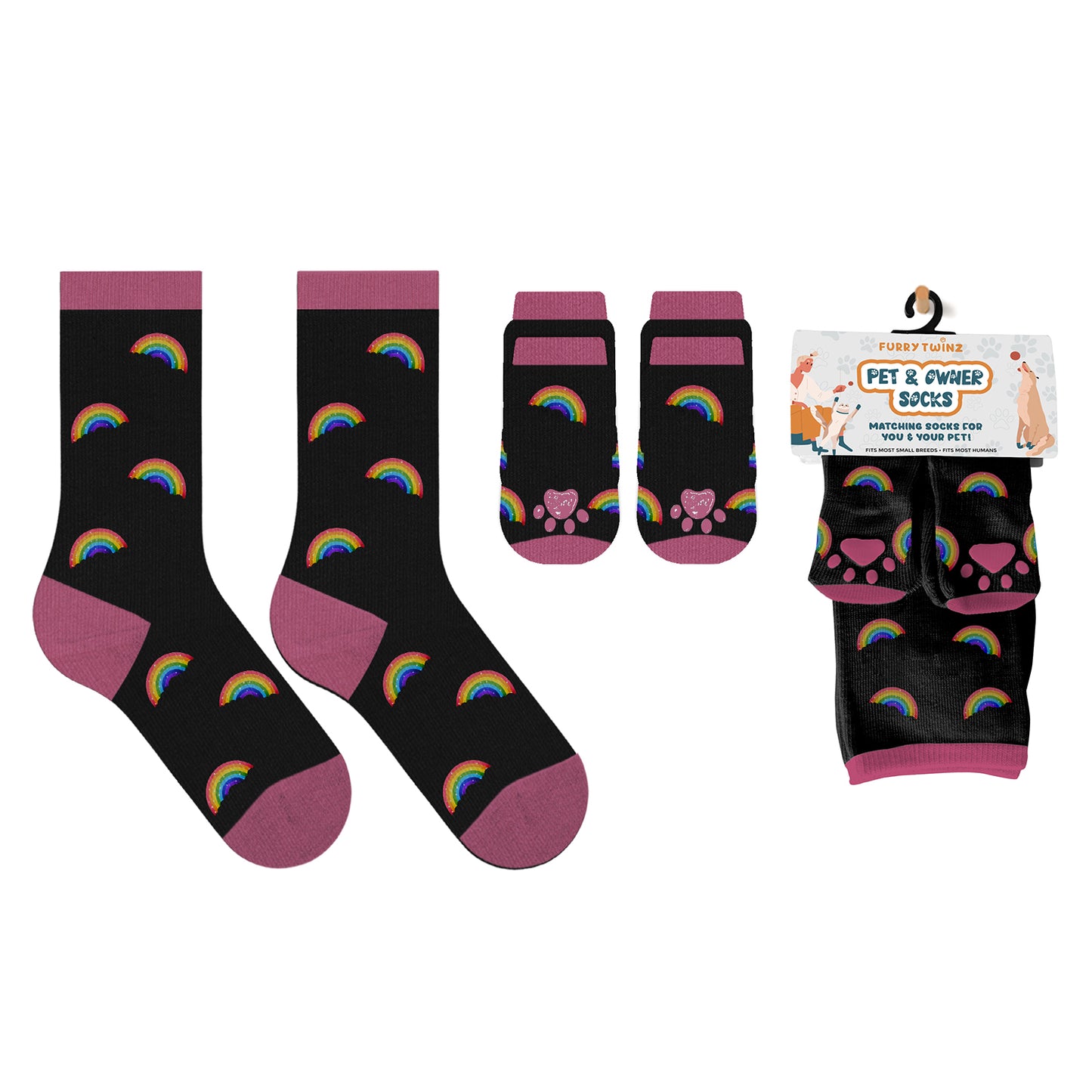 BFF Matching Pet and Owner Fun Socks in Six Designs