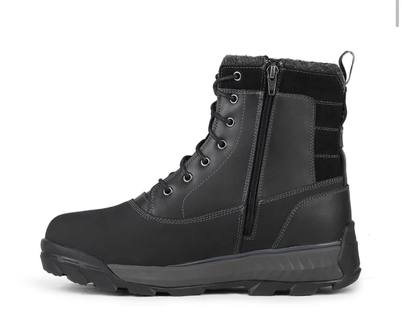 Wide Width All Black Men's Winter Boots