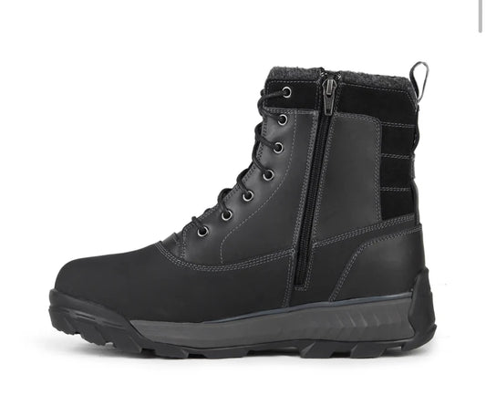 Wide Width All Black Men's Winter Boots