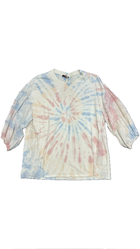 Tie-Dye Puffed Sleeve Light Sweatshirt