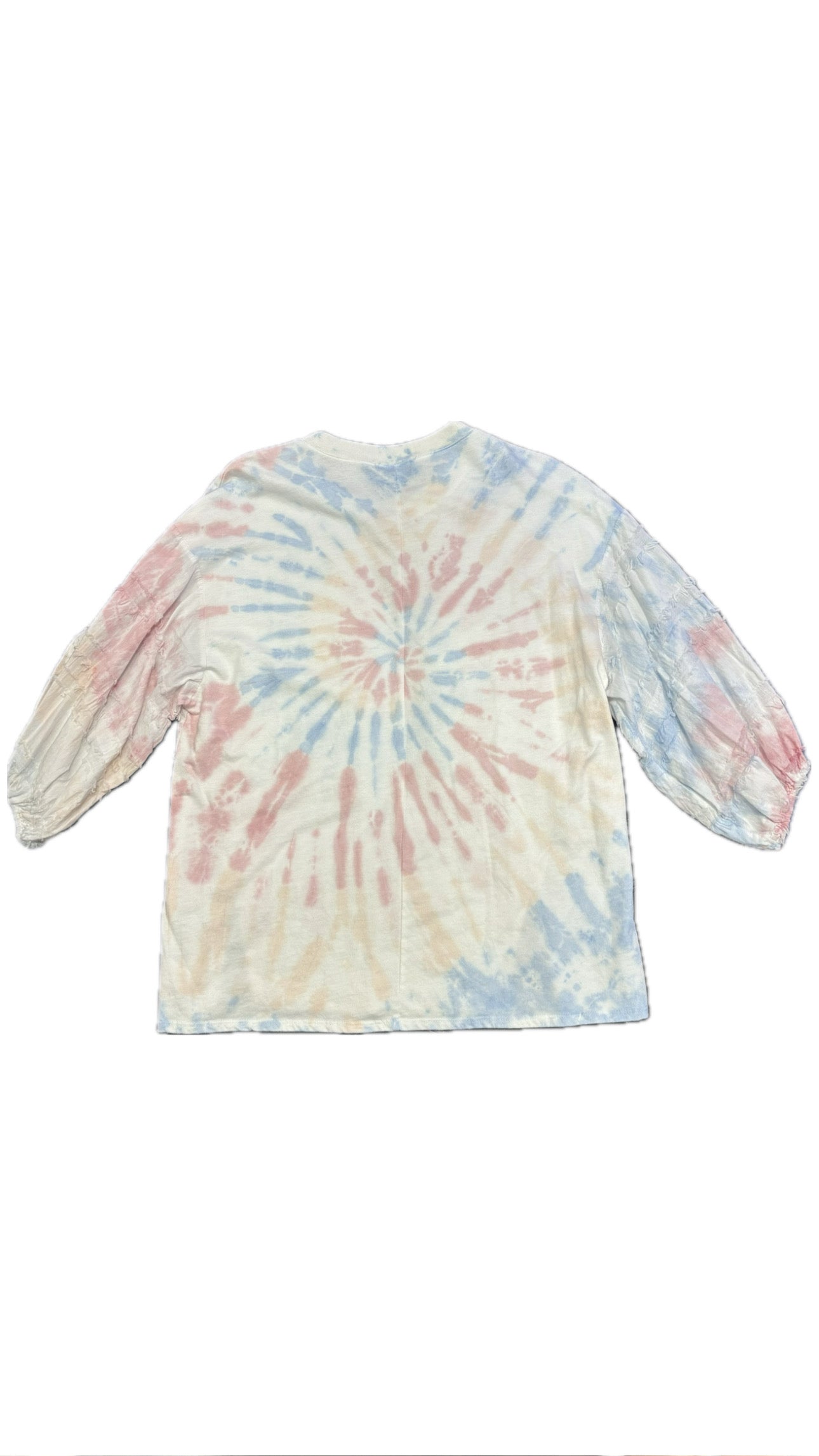 Tie-Dye Puffed Sleeve Light Sweatshirt