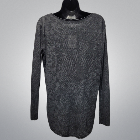 Italian Long Sleeve Grey Reptile Top