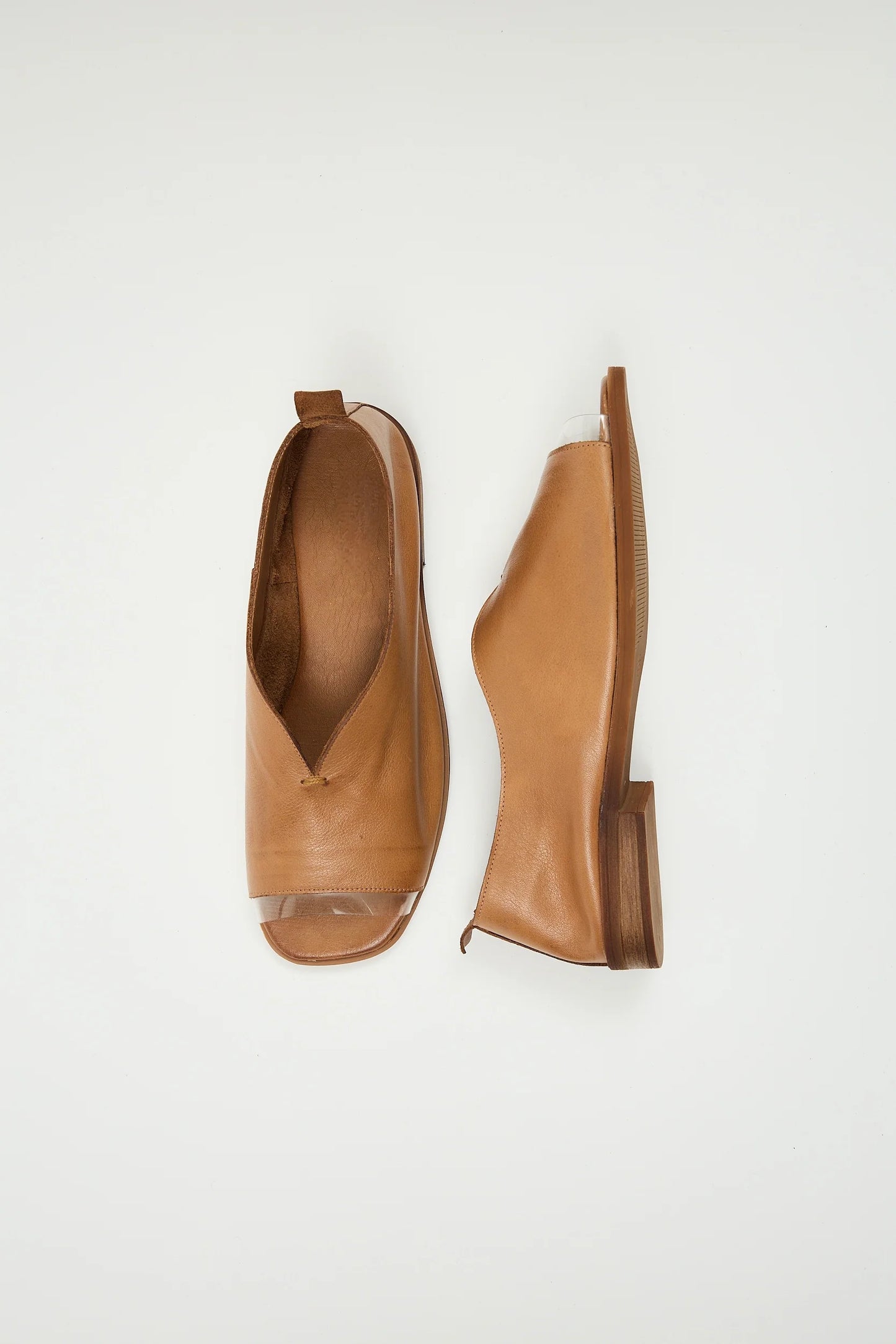 Slip On Peep-Toe Handcrafted Leather Flats