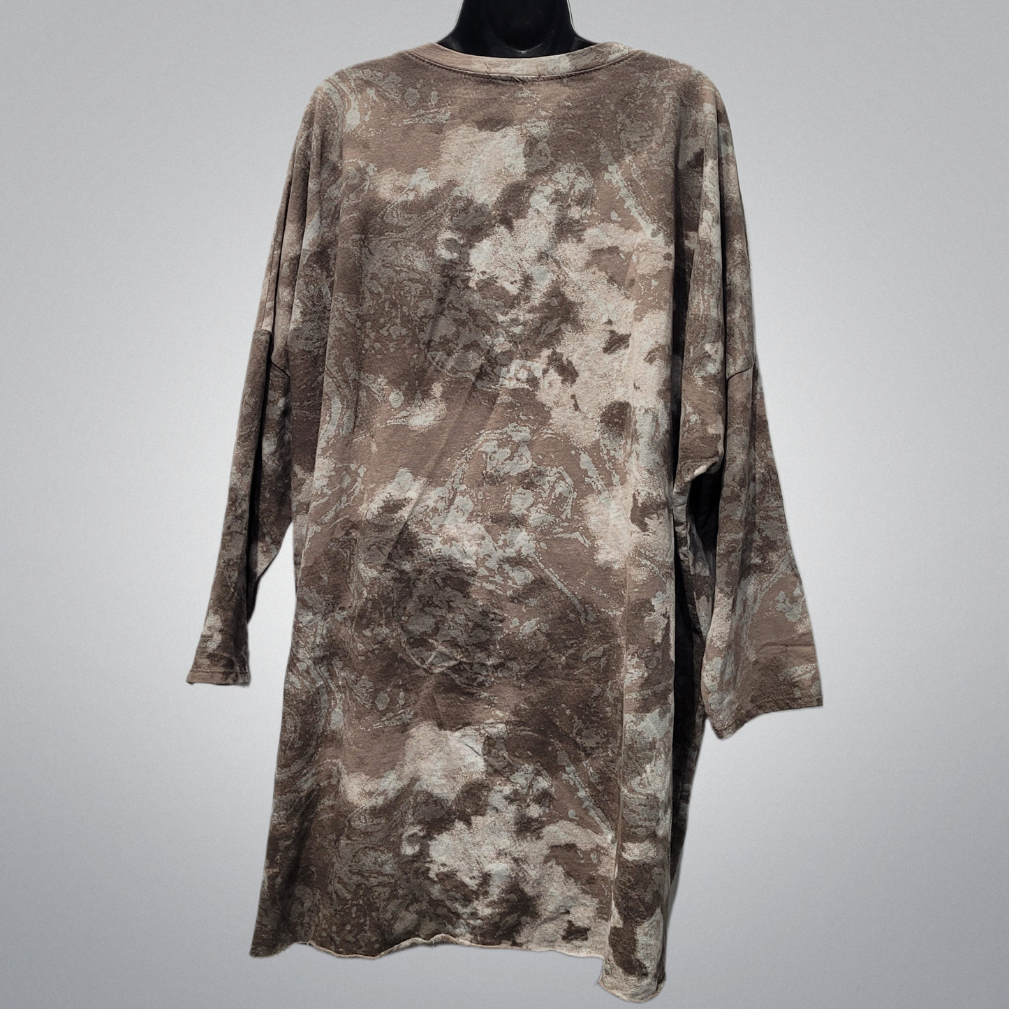 Brown Tone Italian Tunic Abstract Print Top