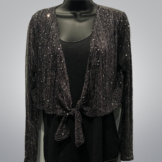 Sheer Sequined Short Shrug