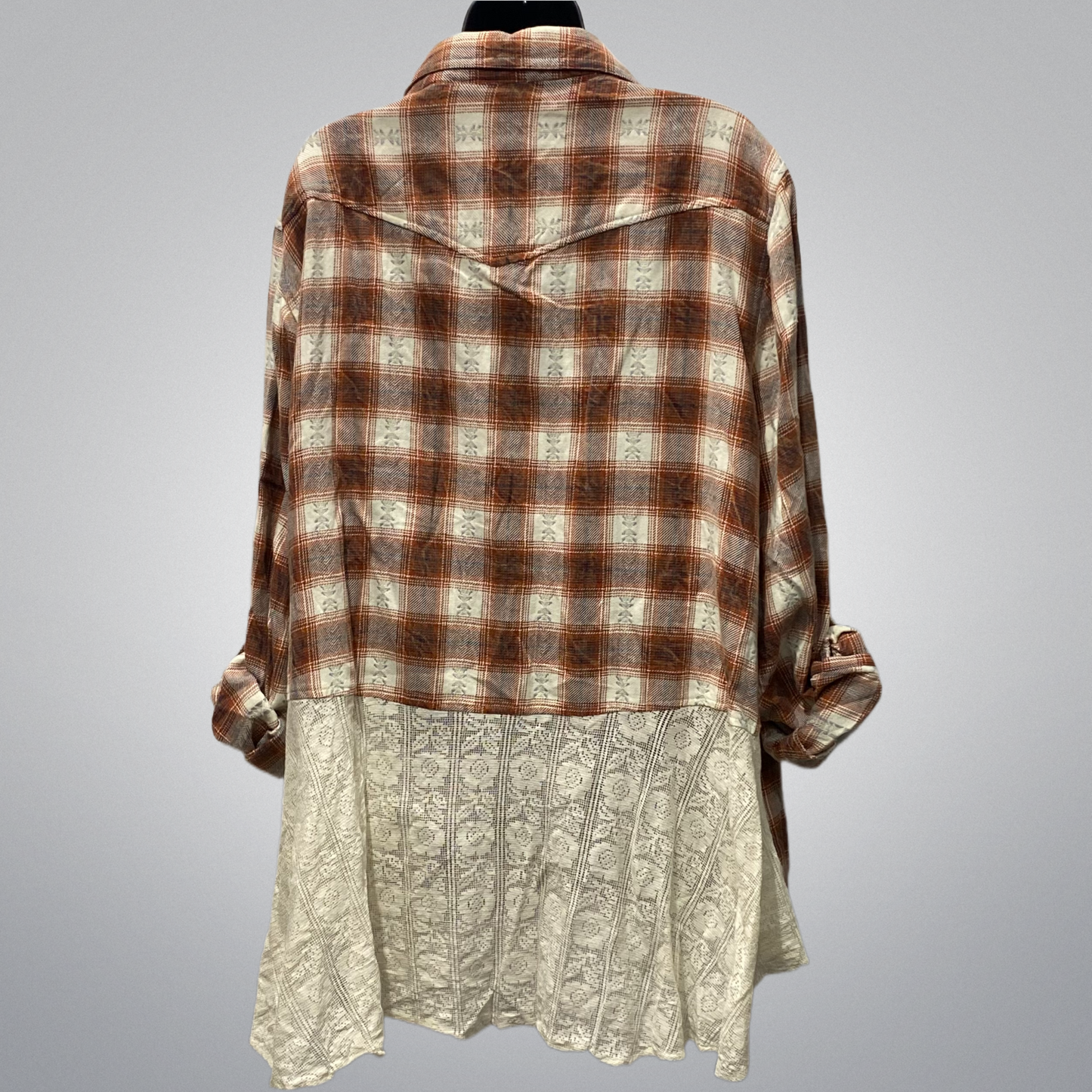 Flannel With Lace Details Blouse