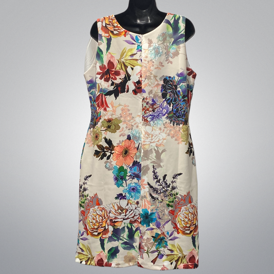 Wrinkle-Free Floral Sleeveless Dress