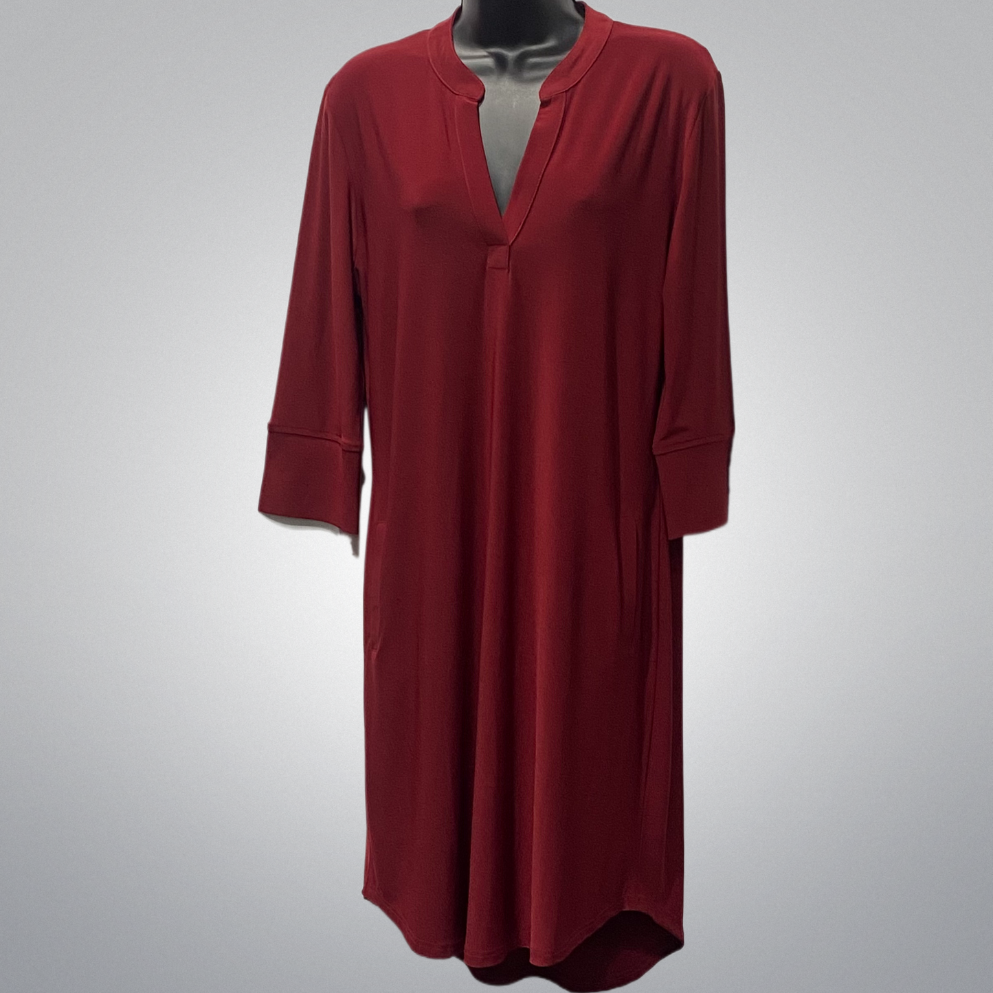 Travel Knit V-Neck Dress With Pockets