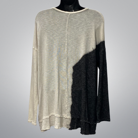 Asymmetrical Black & Beige Top