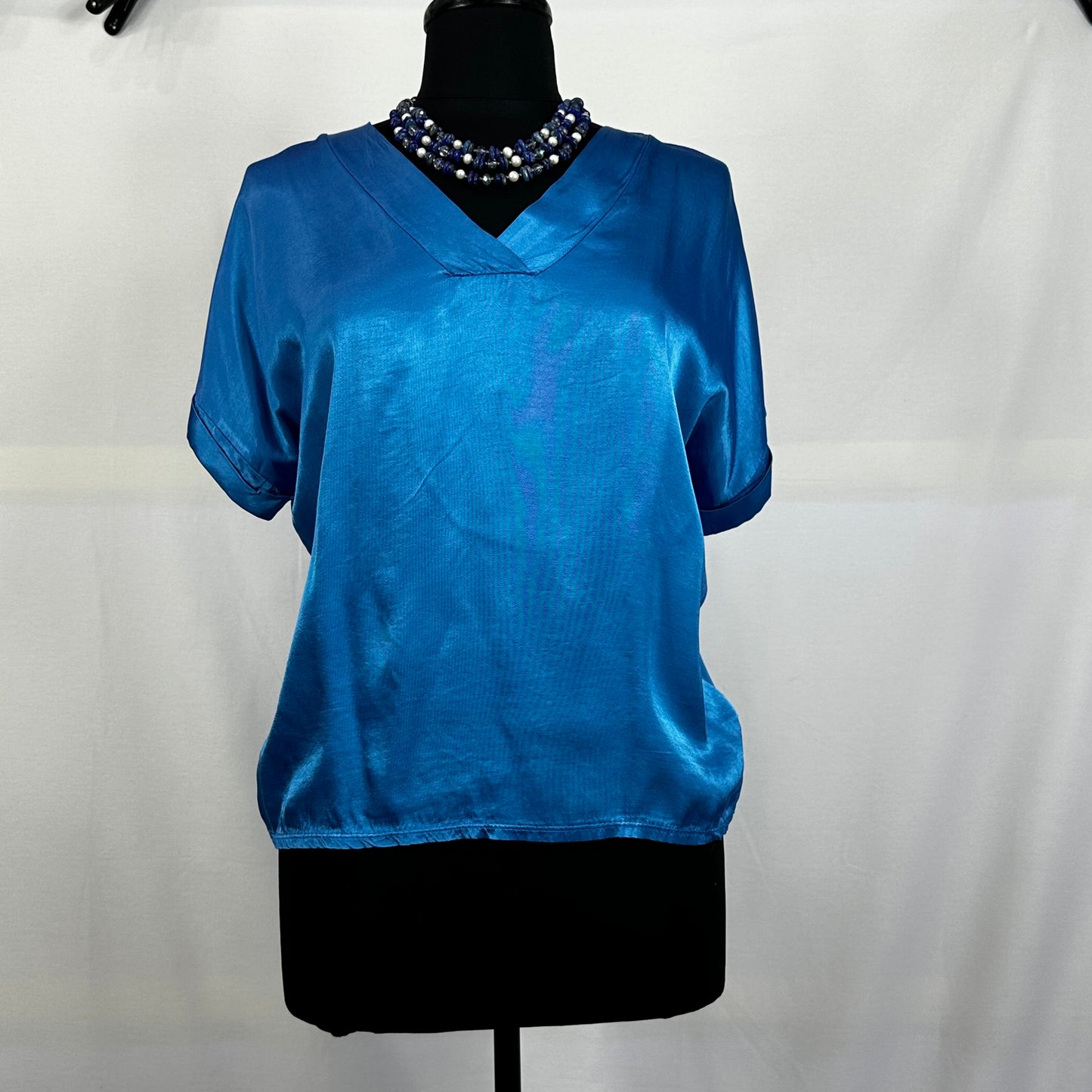 Italian V-Neck Top With Front Satin Finish (in 3 colors)