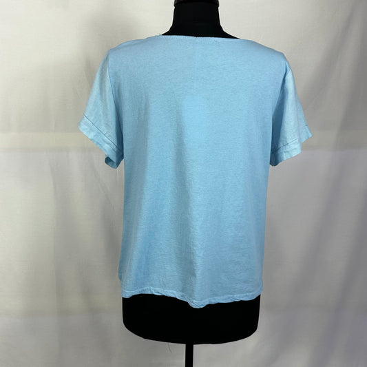 Coconut Buttoned Linen/Cotton Blend Top