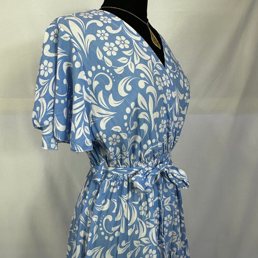 Cross V-Neck Waist Tie Italian Dress