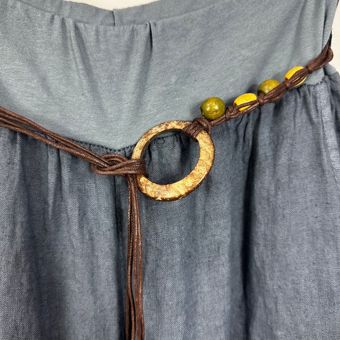 Belted Italian Linen Wide Leg Pants