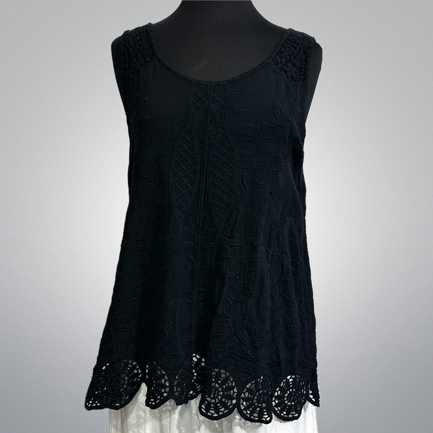 Lace Crochet Trim Embroidered Top