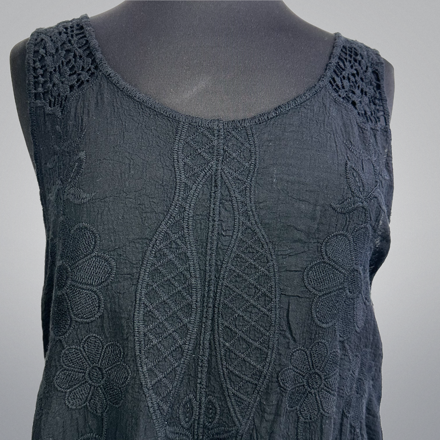 Lace Crochet Trim Embroidered Top