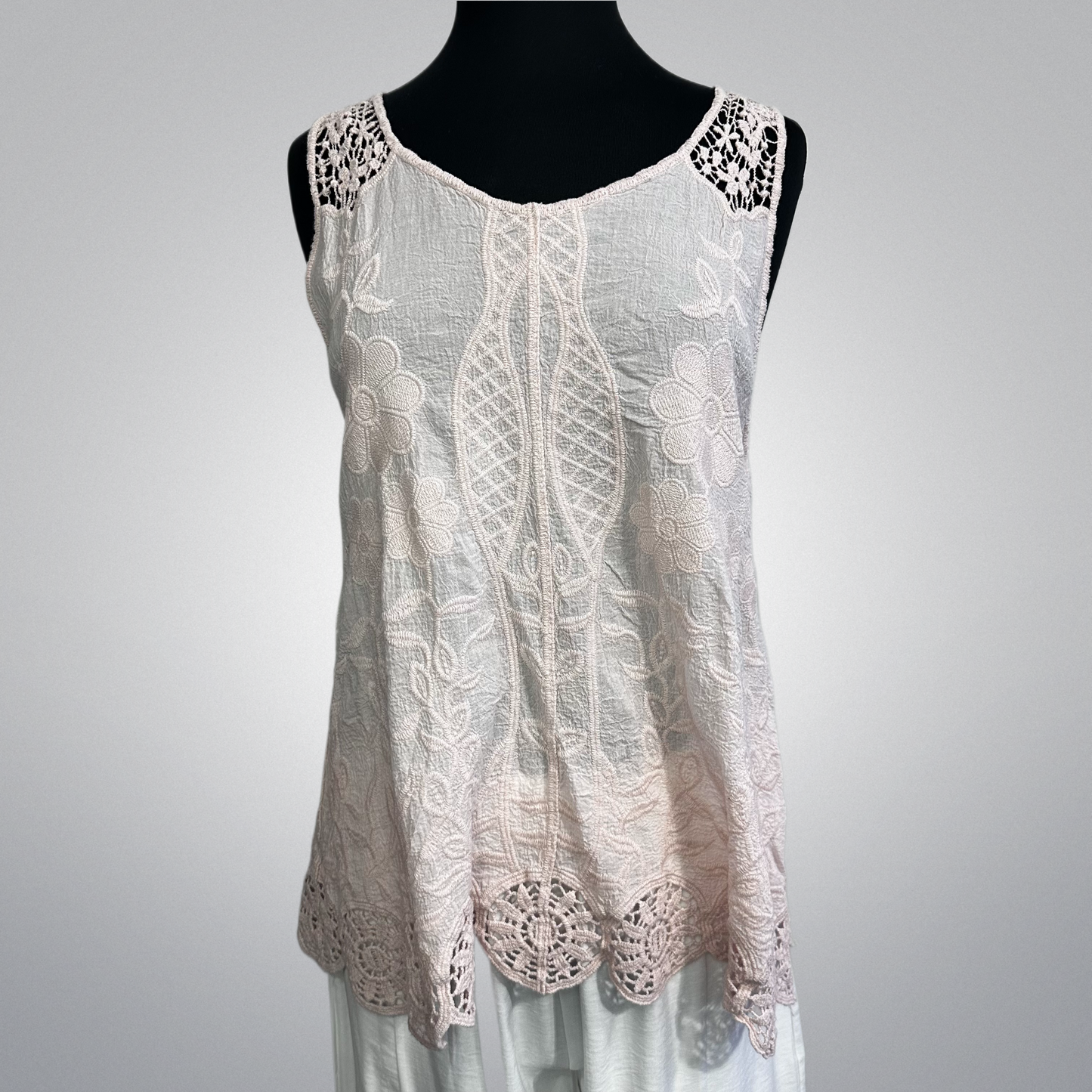 Lace Crochet Trim Embroidered Top