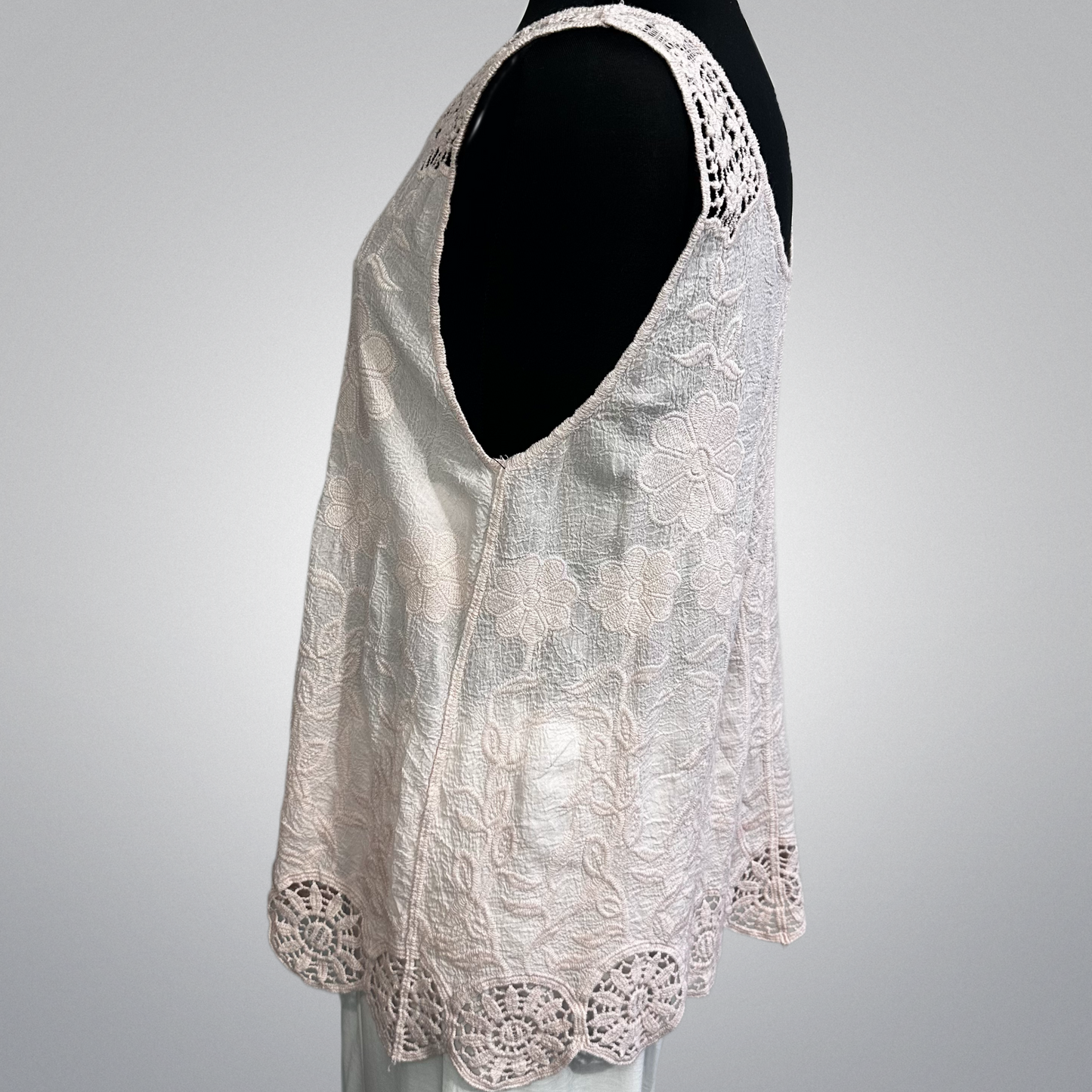 Lace Crochet Trim Embroidered Top