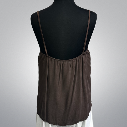 Sleeveless Top With Satin Accent