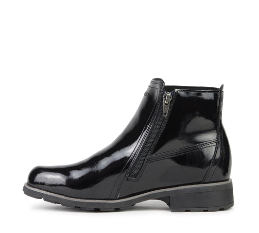 Black Patent Chelsea Zip Women's Winter Boots