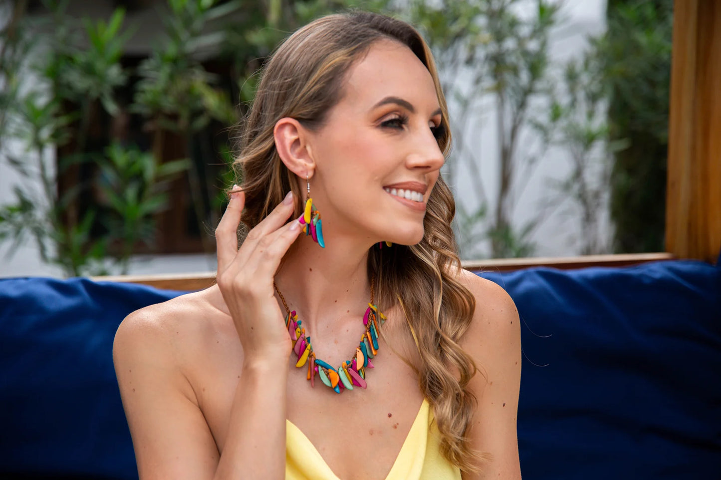 Tagua Chips Drop Earrings (in 4 colors)