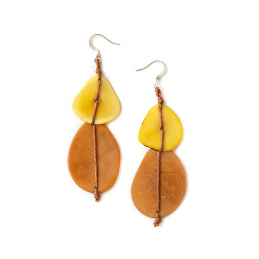 Two-Tone Drop Earrings