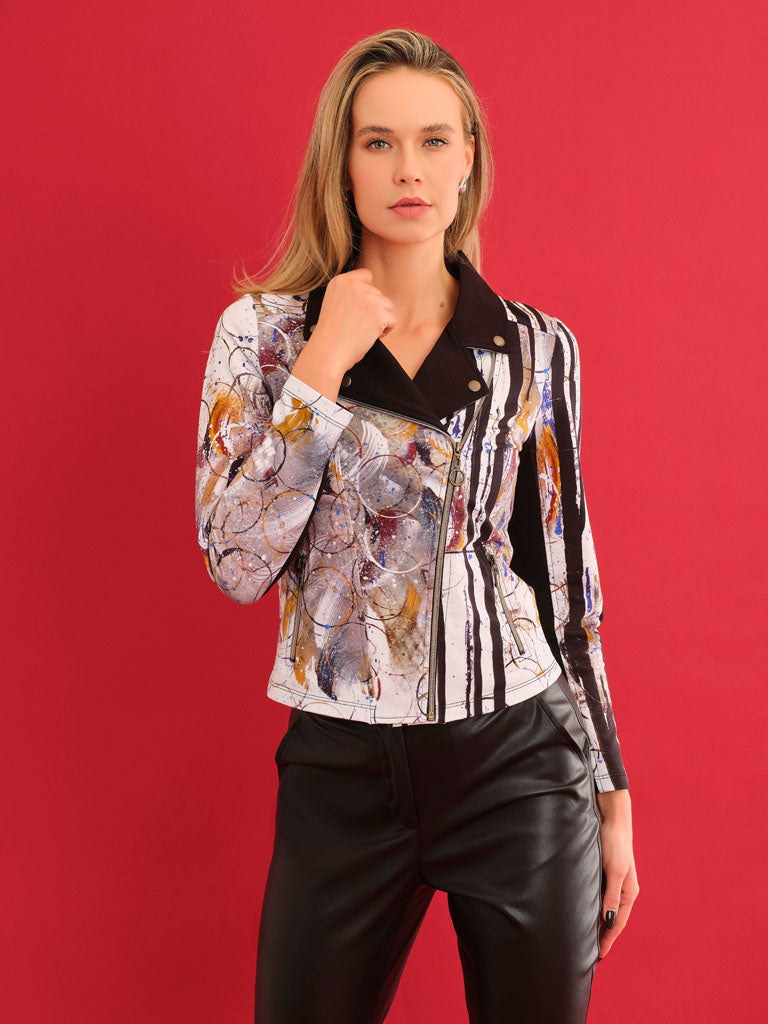 Abstract Expression Moto Jacket