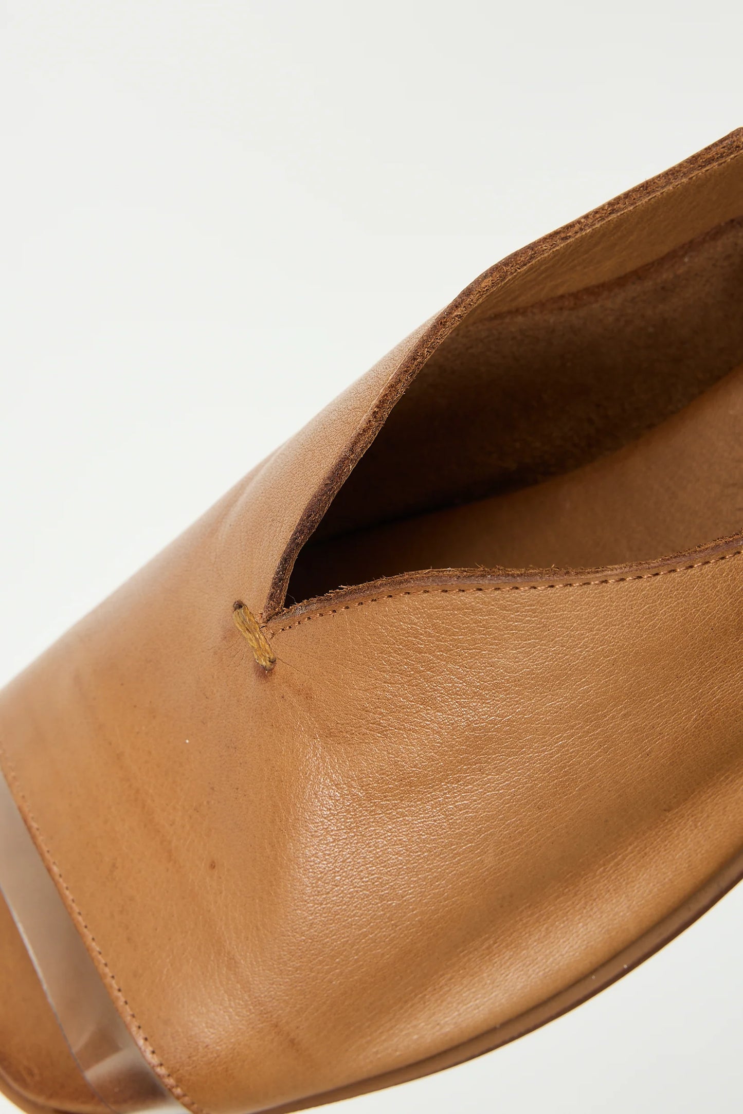 Slip On Peep-Toe Handcrafted Leather Flats