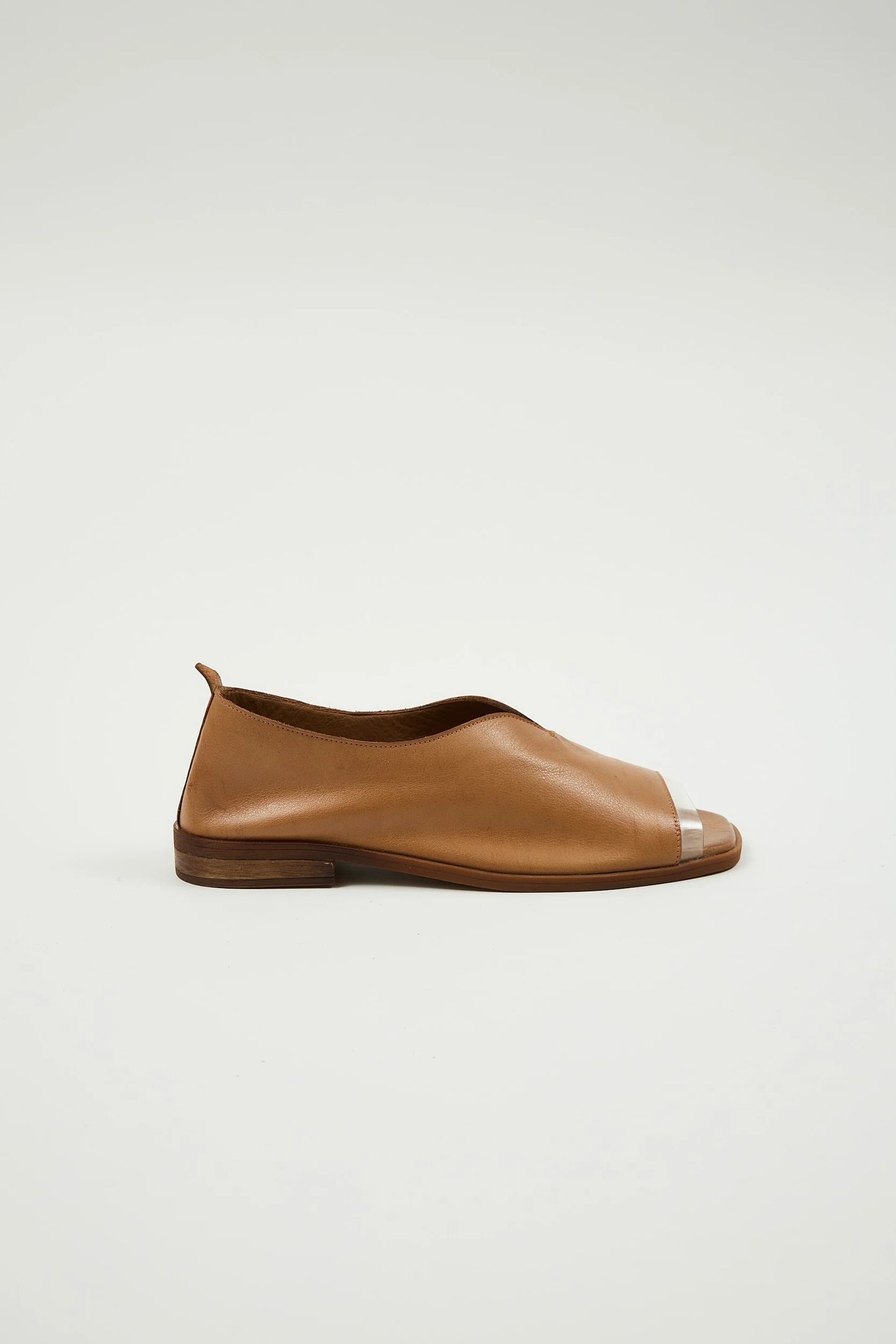 Slip On Peep-Toe Handcrafted Leather Flats