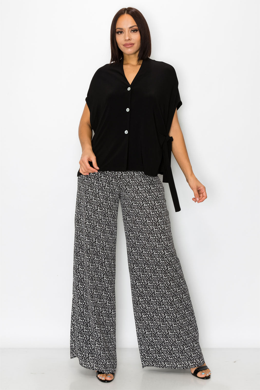 Abstract Black & White Palazzo Pants