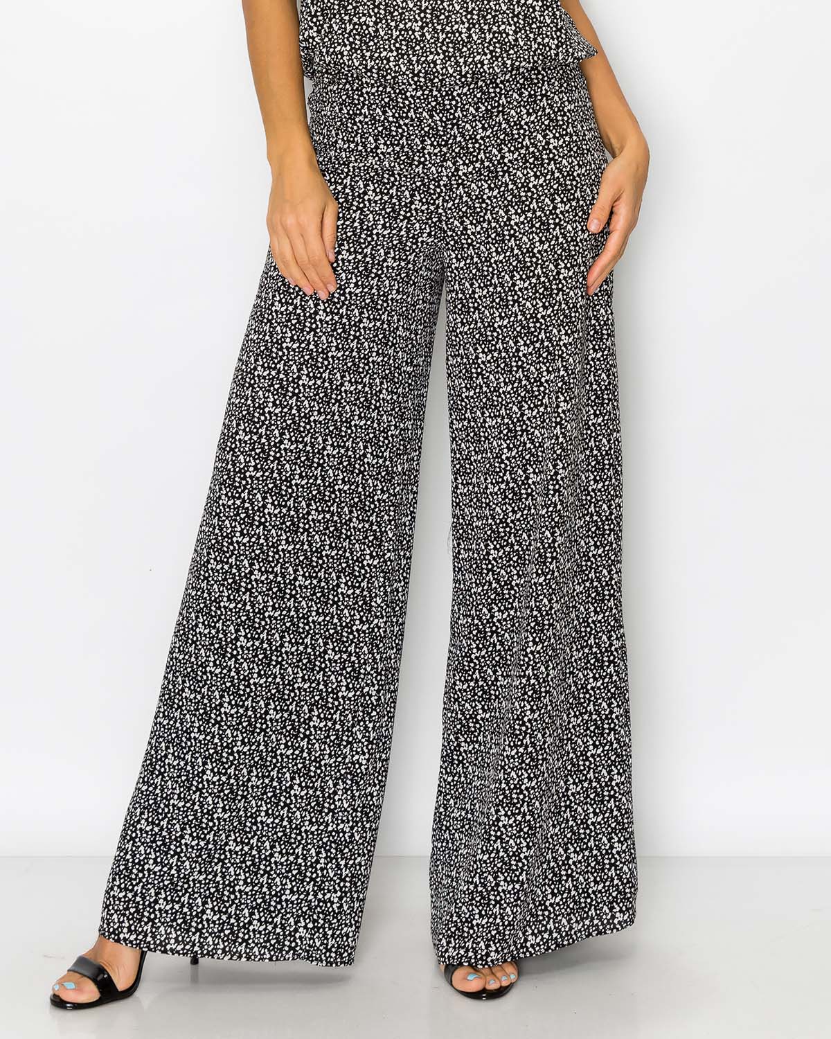 Abstract Black & White Palazzo Pants