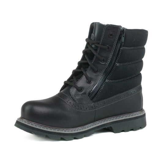 Black Double Zipper Women's Winter Boots