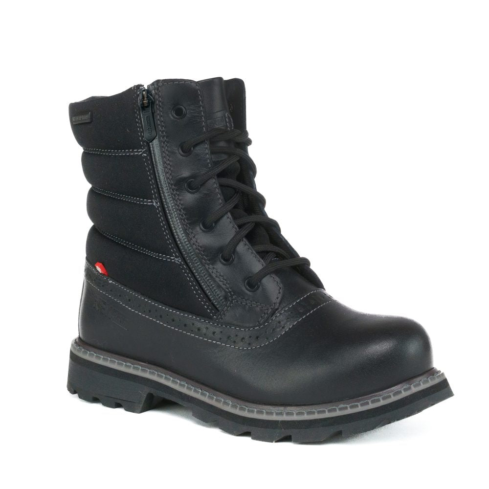 Black Double Zipper Women's Winter Boots