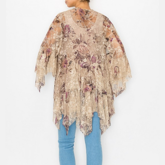 Vintage Rose Lace Cascaded Cardigan