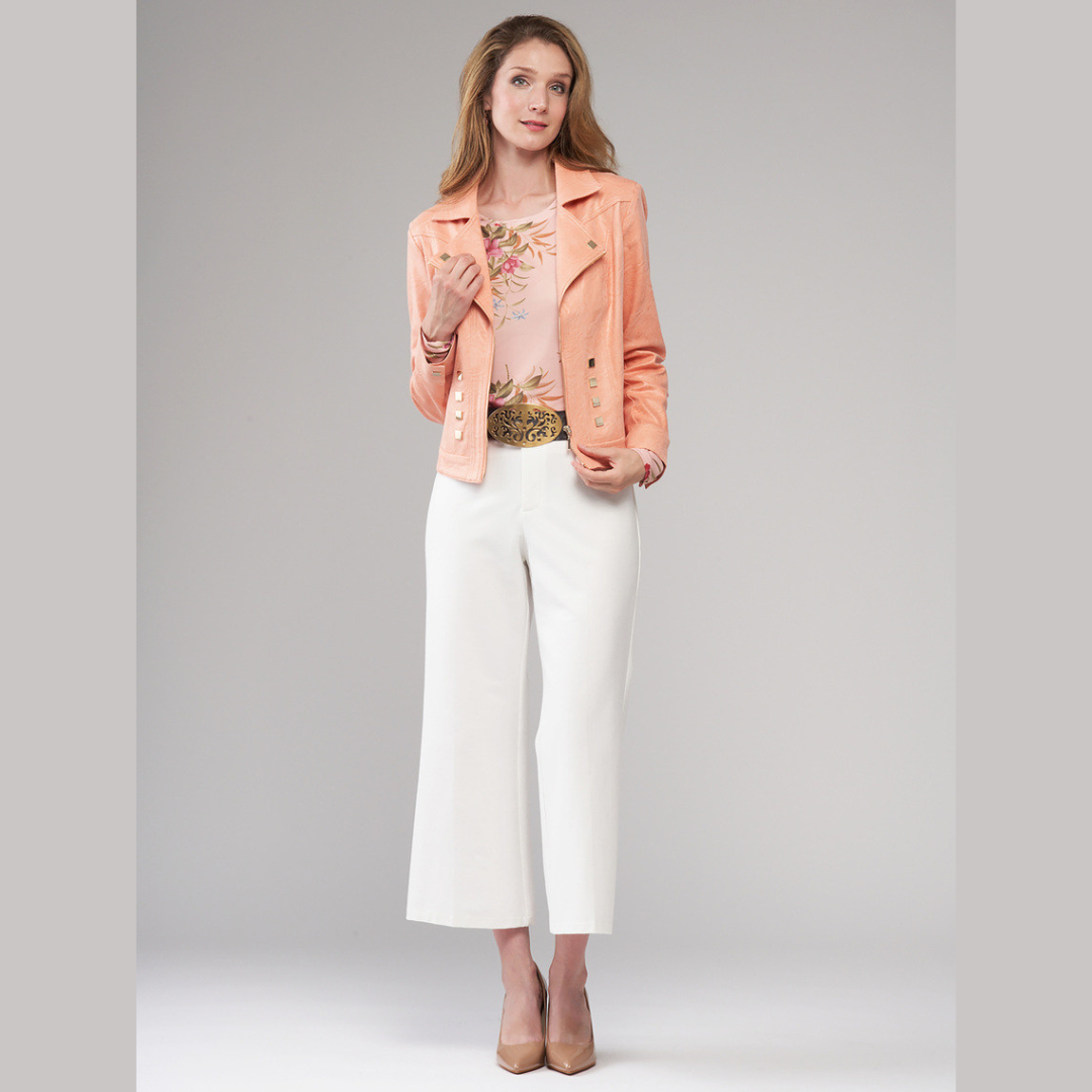 Studded Vegan Leather Zip Jacket