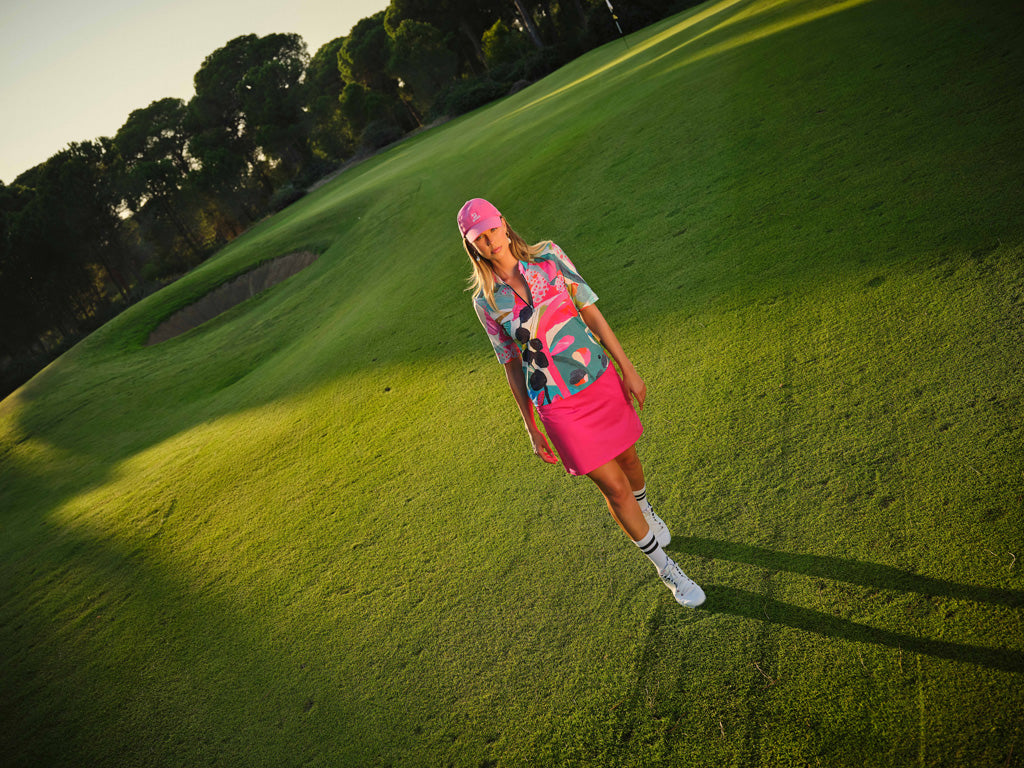 Colorful Brushstroke Print Zip Top (Golf/Tennis/Pickleball)