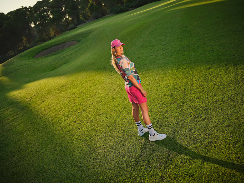 Colorful Brushstroke Print Zip Top (Golf/Tennis/Pickleball)