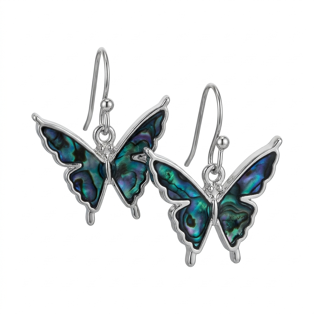 Abalone Shell Butterfly Earrings