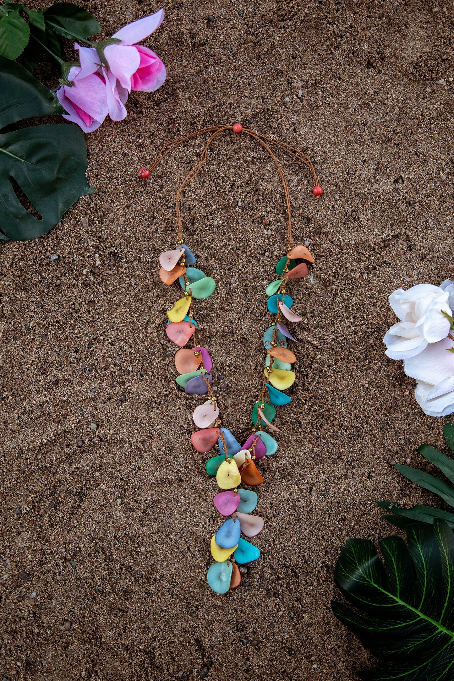 Adjustable Hand Tied Drop Necklace
