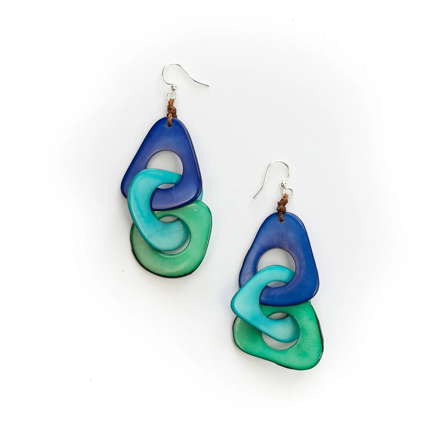 Tri-Drop Hand-Carved Earrings