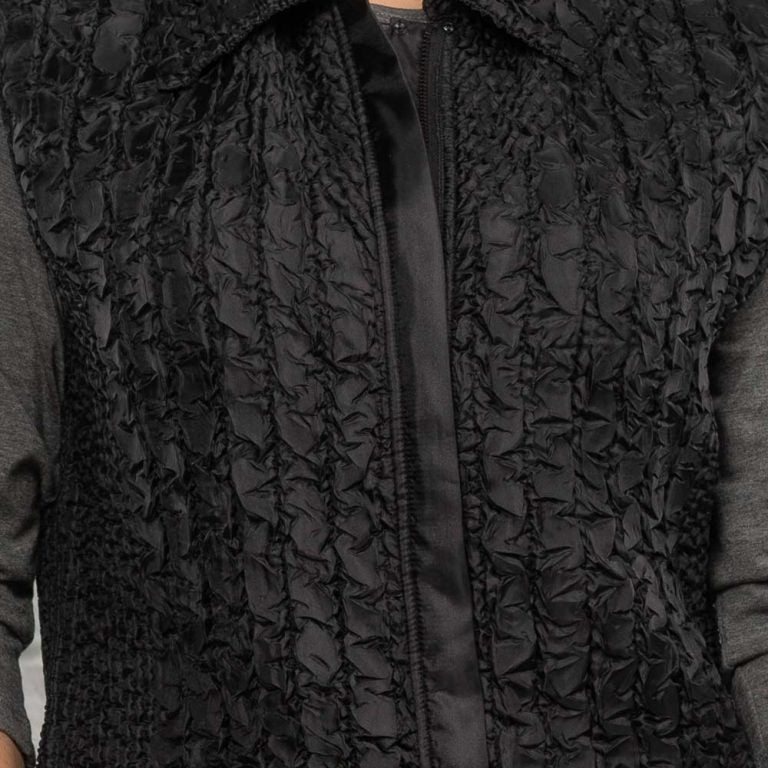 Black Travel Vest With Zip Front & Travel Pouch