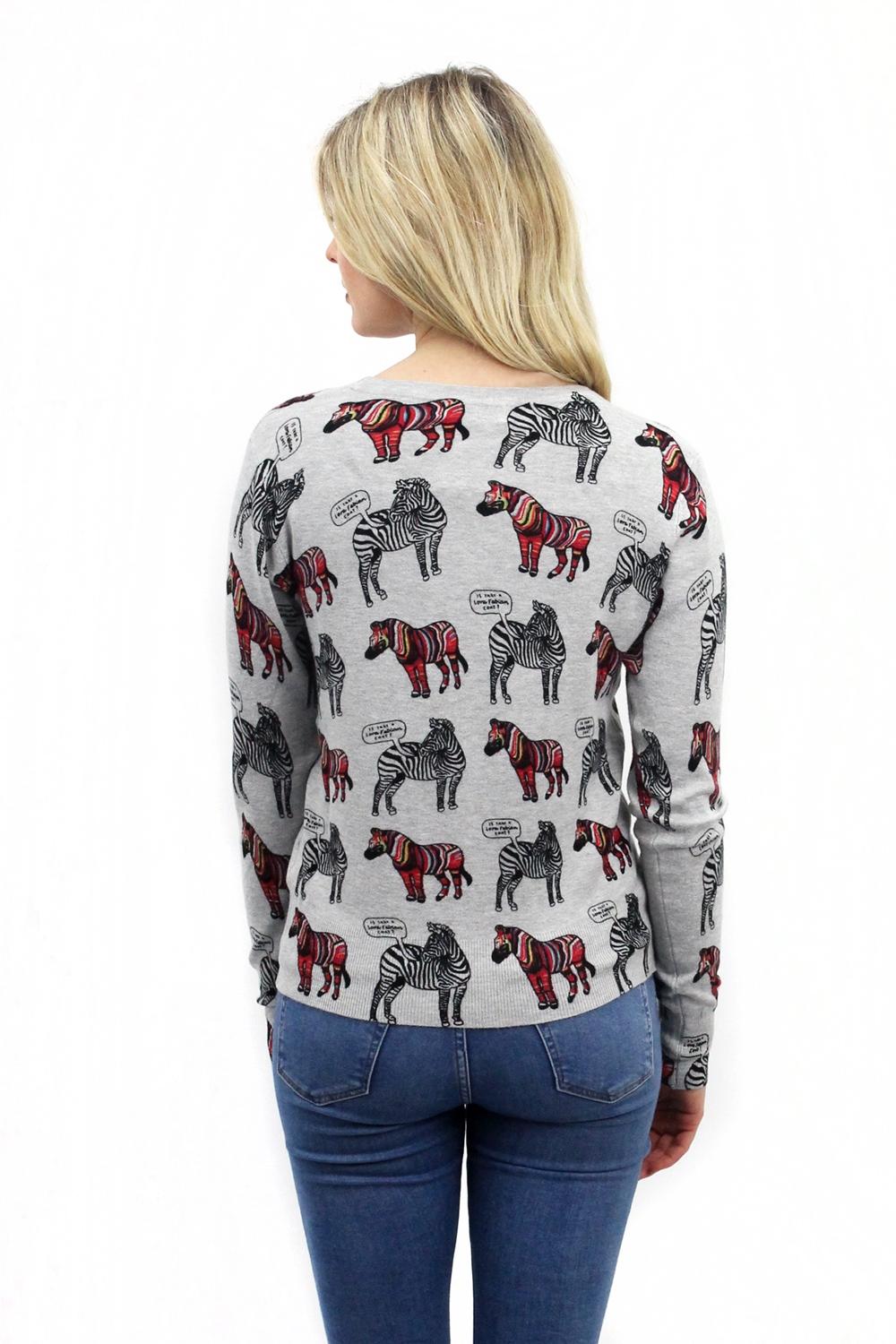 Zebra Print Short Button Cardigan