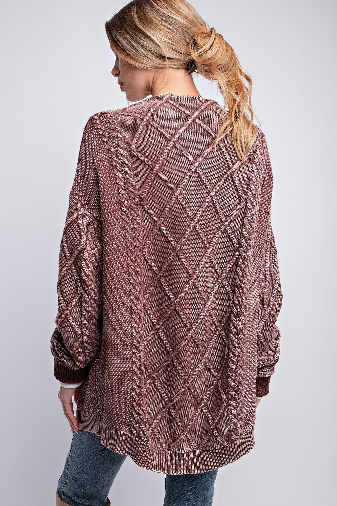 Cable Knitted Sweater Cardigan (in 2 colors)