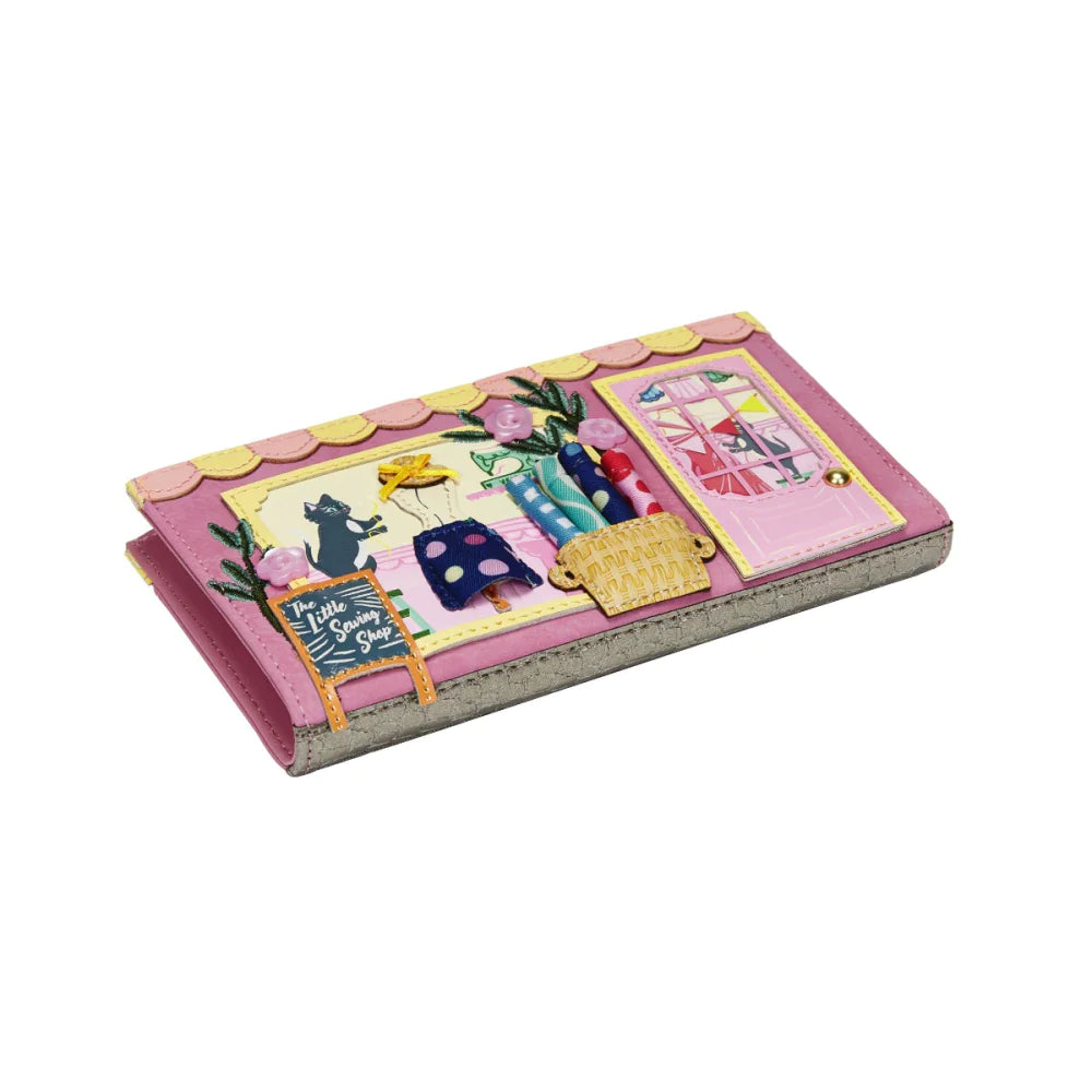 Sewing Shop - Raspberry Edition Compact Folding Wallet